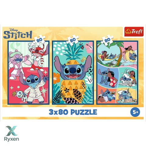 Puzzle - 3x80 - Świat Stitcha - Trefl 34885 TREFL PUZZLE