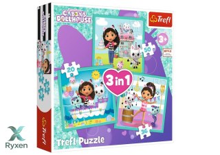 Puzzle - 3w1 (20, 36, 50) - Aktywności Gabbi - Koci Domek Gabi - Trefl 34871 TREFL PUZZLE