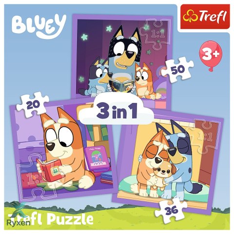 Puzzle - 3w1 (20, 36, 50) - Poznaj Bluey - Trefl 34895 TREFL PUZZLE