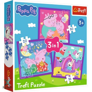 Puzzle - 3w1 (20, 36, 50) - Zwyczaje świnki Peppy - Świnka Peppa - Trefl 34893 TREFL PUZZLE