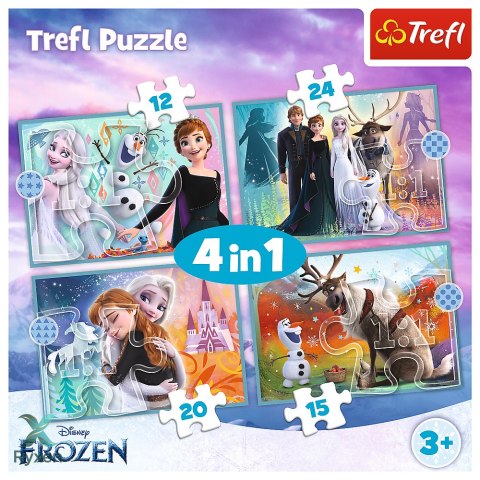 Puzzle - 4w1 (12, 15, 20, 24) - Niezwykły świat Frozen - Kraina Lodu - Trefl 34381 TREFL PUZZLE
