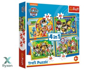 Puzzle - 4w1 (12, 15, 20, 24) - Wakacyjny Psi Patrol - Trefl 34395 TREFL PUZZLE