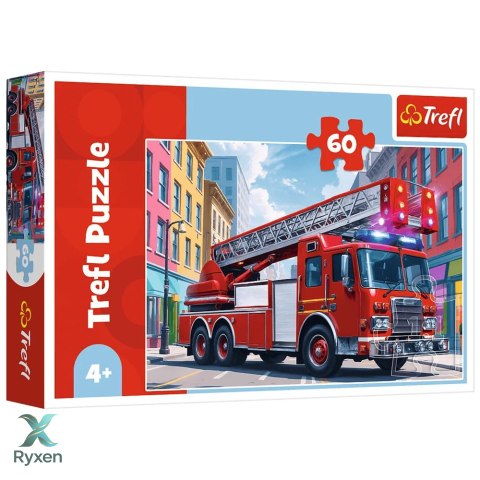 Puzzle - 60 - Wóz strażacki - Trefl 17405 TREFL PUZZLE