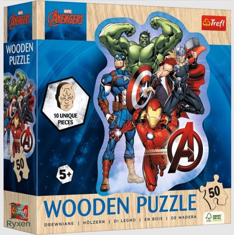 Puzzle Drewniane Konturowe - 50 - Przygody Avengers - Trefl 20256 TREFL PUZZLE