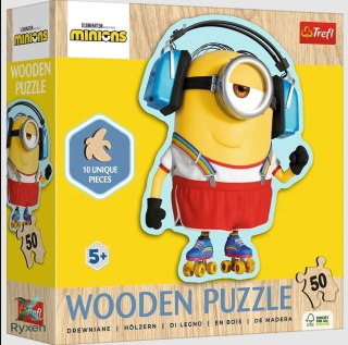 Puzzle Drewniane Konturowe - 50 - Szalony Minionek - Trefl 20239 TREFL PUZZLE