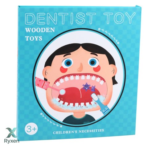 Drewniany Zestaw Małego Dentysty Książka Magnetyczna Zęby Narzędzia LEAN TOYS