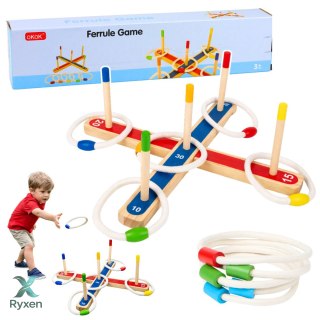 Gra Zręcznościowa Rzut Obręczami Drewniana Gra Rodzinna Z Punktacją LEAN TOYS