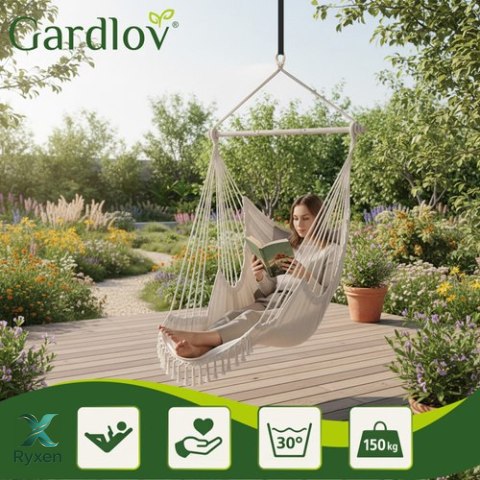 Huśtawka - fotel wiszący 210cm beżowy Gardlov GARDLOV