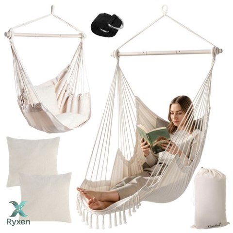 Huśtawka - fotel wiszący 210cm beżowy Gardlov GARDLOV
