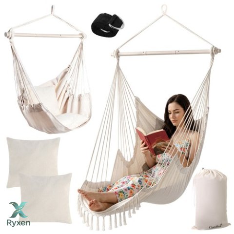 Huśtawka - fotel wiszący 210cm beżowy Gardlov GARDLOV