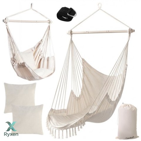 Huśtawka - fotel wiszący 210cm beżowy Gardlov GARDLOV