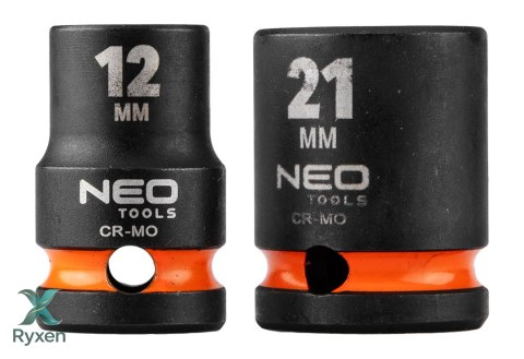 Nasadki udarowe 1/2", 10-24 mm, zestaw 10 szt. NEO TOOLS