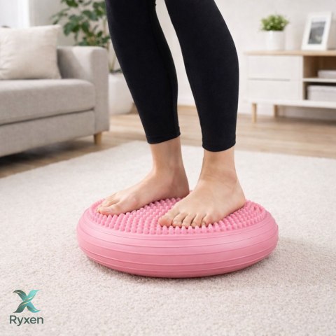 Poduszka Sensomotoryczna Do Ćwiczeń Dysk Równoważny Jeżyk Różowy 34 cm LEAN