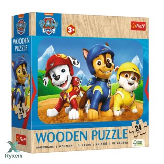 Puzzle - 24 Drewniane - Urocza Psia Ekipa - Psi Patrol - Trefl 20265 TREFL PUZZLE