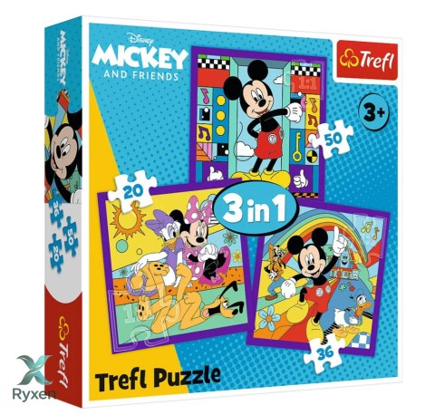 Puzzle - 3w1 (20, 36, 50) - Miki i jego wesoła ekipa - Myszka Miki i Przyjaciele - Trefl 34894 TREFL PUZZLE