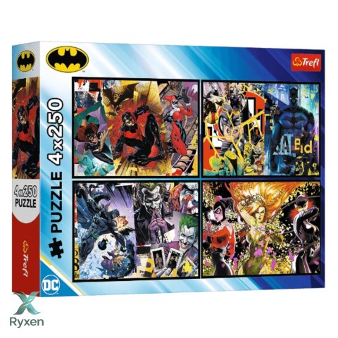 Puzzle - 4x250 - Batman w akcji - Trefl 13310 TREFL PUZZLE