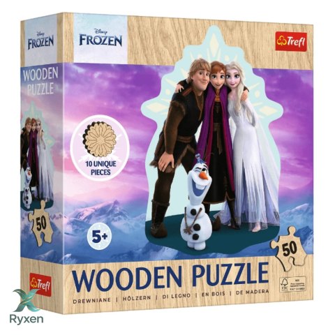 Puzzle - 50 Drewniane - Disney Frozen - Ulubiona Kraina Lodu - Trefl 20283 TREFL PUZZLE