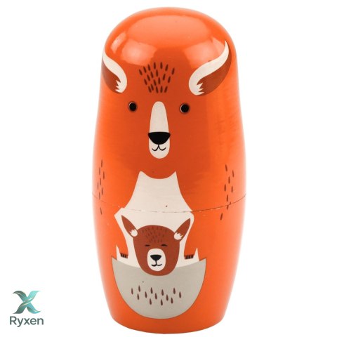 Zestaw Drewniane Lalki Matrioszki Układanka Zwierzęta Leśne 6 szt. LEAN TOYS