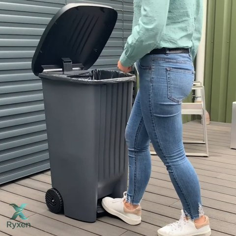 Kosz z pedałem 100L czarny Kamai EDA