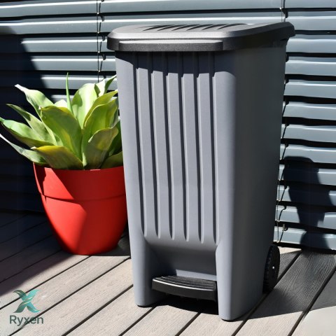 Kosz z pedałem 100L czarny Kamai EDA