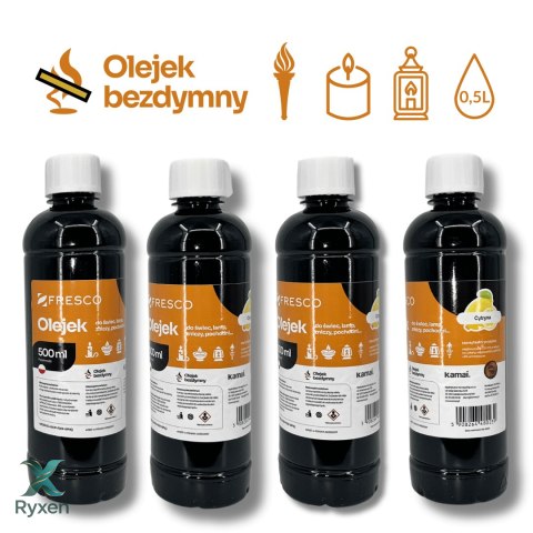 Paliwo olej do lamp, pochodni i świec 500ml CYTRYNOWY Fresco