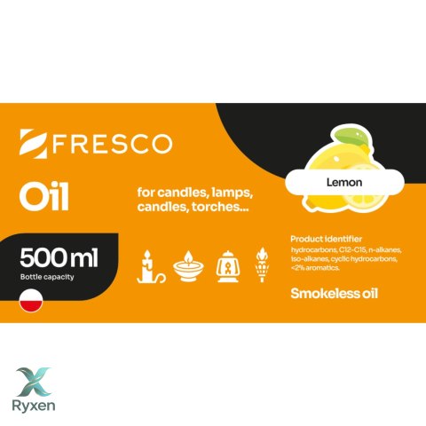 Paliwo olej do lamp, pochodni i świec 500ml CYTRYNOWY Fresco