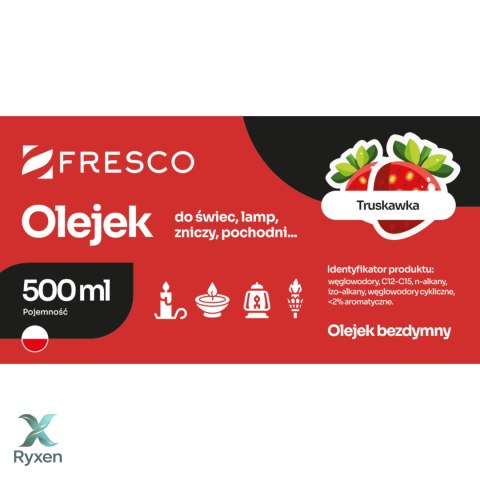 Paliwo olej do lamp, pochodni i świec 500ml TRUSKAWKA Fresco
