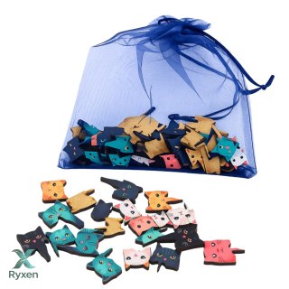 Drewniane Puzzle Kotki Układanka Edukacyjna Ramka Woreczek 62 el. LEAN TOYS