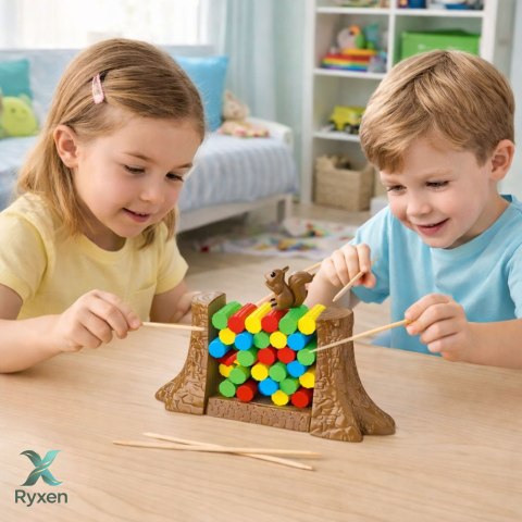Gra Zręcznościowa Rodzinna Edukacyjna Ratuj Wiewiórkę Tarcza Losująca LEAN TOYS