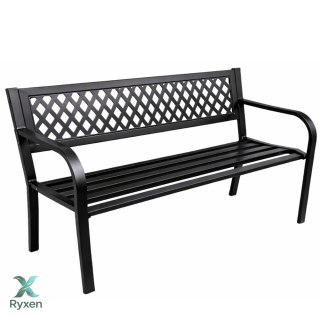Ławka Ogrodowa Parkowa Taras Ogród Metalowa Oparcie Czarna 120 cm LEAN
