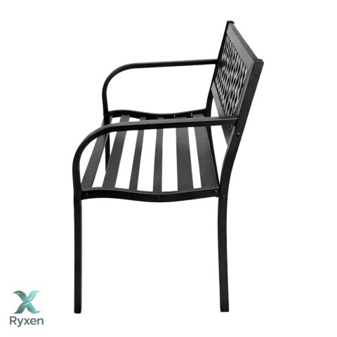 Ławka Ogrodowa Parkowa Taras Ogród Metalowa Oparcie Czarna 120 cm LEAN