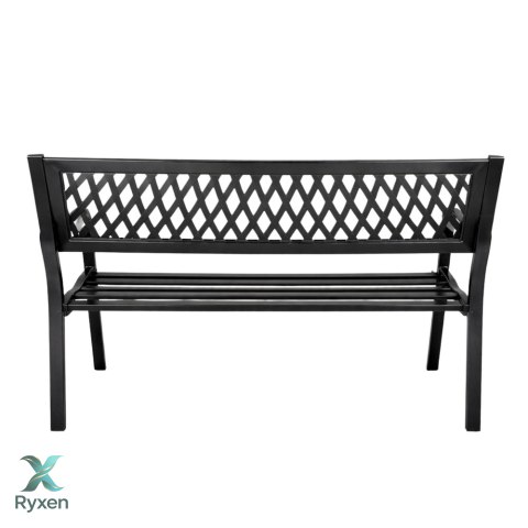 Ławka Ogrodowa Parkowa Taras Ogród Metalowa Oparcie Czarna 120 cm LEAN