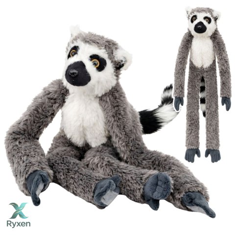 Pluszowa Maskotka Przytulanka Lemur Z Rzepami Do Zawieszenia Szary 35cm LEAN TOYS