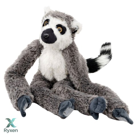 Pluszowa Maskotka Przytulanka Lemur Z Rzepami Do Zawieszenia Szary 35cm LEAN TOYS