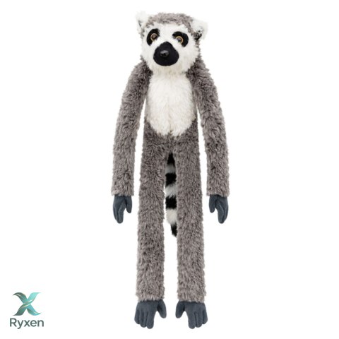 Pluszowa Maskotka Przytulanka Lemur Z Rzepami Do Zawieszenia Szary 35cm LEAN TOYS