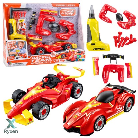 Zestaw Do Tuningu Auta Samochód Wyścigówka Do Skręcania Wkrętarka Światła LEAN TOYS