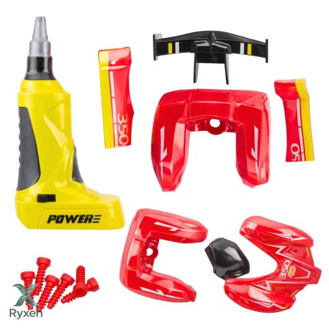 Zestaw Do Tuningu Auta Samochód Wyścigówka Do Skręcania Wkrętarka Światła LEAN TOYS