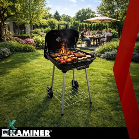 Grill ogrodowy z pokrywą53x77x46cm Kaminer KAMINER