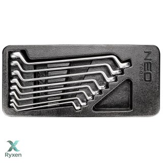 Klucze oczkowe odgięte 6-22 mm, zestaw 8 szt., wkładka NEO TOOLS