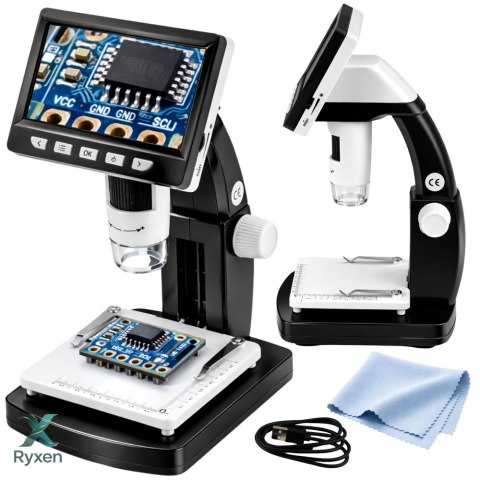 Mikroskop Cyfrowy Edukacyjny Ekran 4,3 Cala LCD USB LED Powiększenie 1000x LEAN TOYS
