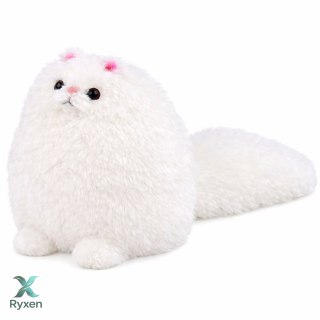 Pluszowa Maskotka Przytulanka Duży Kot Z Długim Ogonem Biały 30 x 30 cm LEAN TOYS