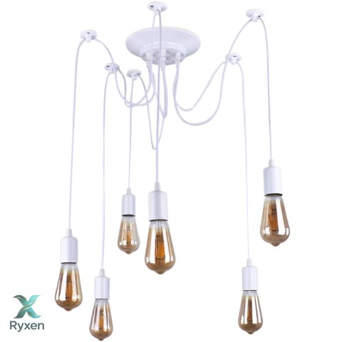 ZD74B Lampa sufitowa 6 ramion biała ATL