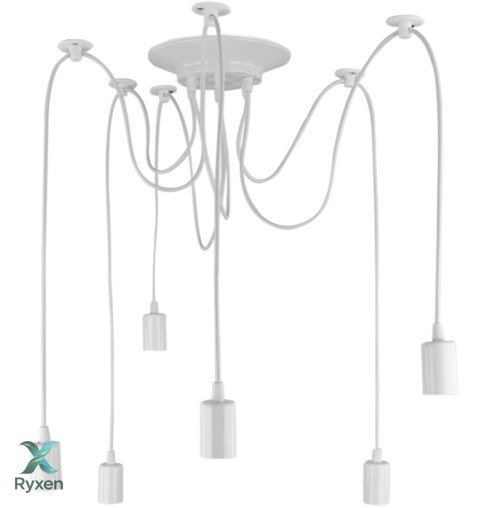 ZD74B Lampa sufitowa 6 ramion biała ATL