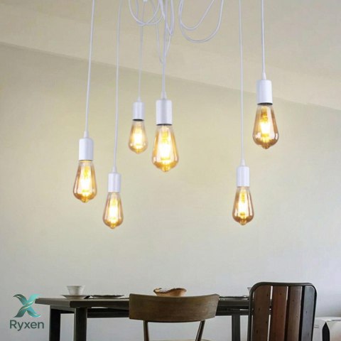 ZD74B Lampa sufitowa 6 ramion biała ATL