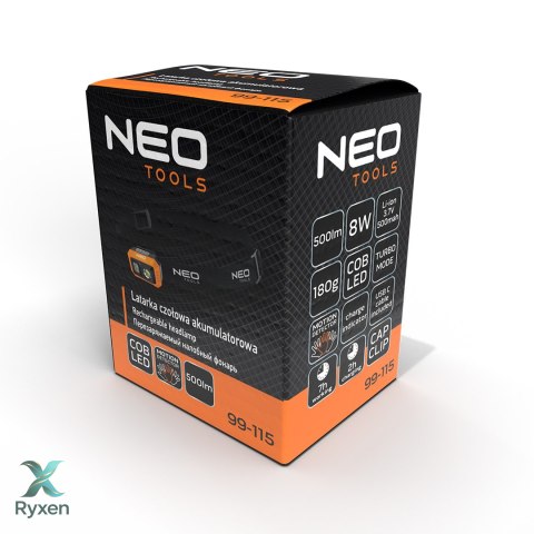 Latarka czołowa akumulatorowa 500 lm USB COB LED 12 szt. NEO TOOLS