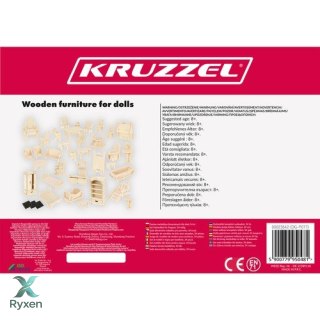 Zestaw mebelków drewnianych dla lalek 34 el. 23542 KRUZZEL