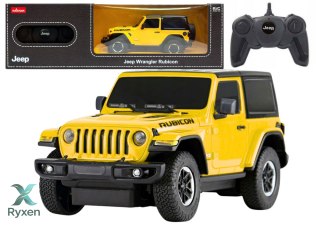Auto JEEP Wrangler JL Rubicon Zdalnie Sterowany RC Rastar Żółty 1:24 RASTAR