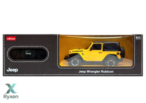 Auto JEEP Wrangler JL Rubicon Zdalnie Sterowany RC Rastar Żółty 1:24 RASTAR