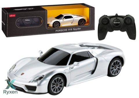 Auto Sportowe RC 1:24 Zdalnie Sterowane Porsche 918 Spyder Srebrne RASTAR