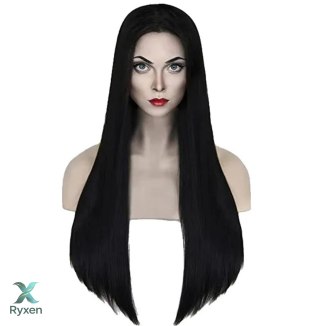 BQ3E Peruka włosy 80cm czarne cosplay ATL